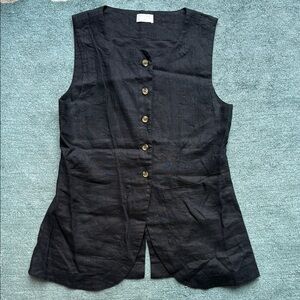 Posse Emma Black Linen Vest